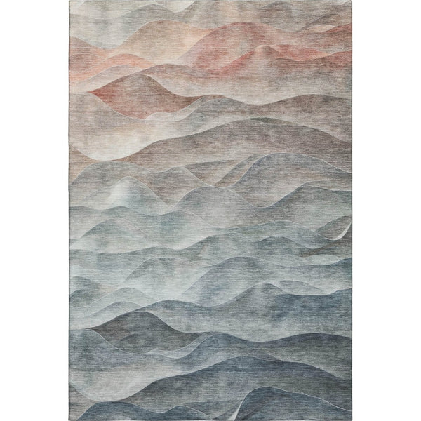 HomeRoots 10' Modern Abstract Washable Area Rug in Teal, Ivory & Salmon – UV Protection for Busy Homes! 694797