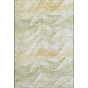 HomeRoots 5' X 8' Stylish Artichoke Green Abstract Area Rug - Washable, UV Protected, Perfect for Homes! 694799