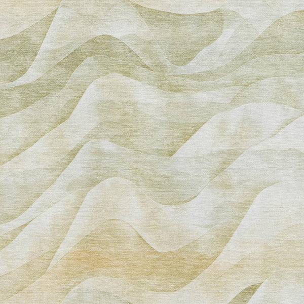 HomeRoots 5' X 8' Stylish Artichoke Green Abstract Area Rug - Washable, UV Protected, Perfect for Homes! 694799