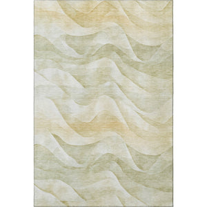 HomeRoots 5' X 8' Stylish Artichoke Green Abstract Area Rug - Washable, UV Protected, Perfect for Homes! 694799