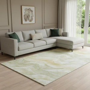 HomeRoots 8' Artichoke Green Abstract Area Rug - Stylish, Washable, UV-Protected & Pet-Friendly for Modern Homes 694801