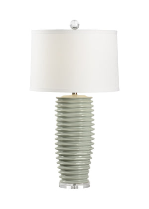 Chelsea House Colorado Mint Glazed Porcelain Lamp With Clear Acrylic Base, Polished Nickel, Italian Craftsmanship Elegance 69481