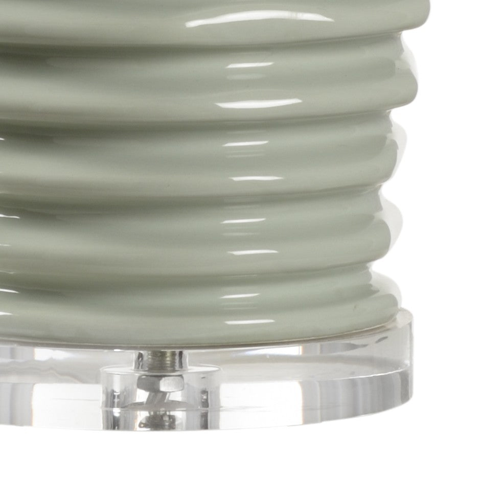 Chelsea House Colorado Mint Glazed Porcelain Lamp With Clear Acrylic Base, Polished Nickel, Italian Craftsmanship Elegance 69481