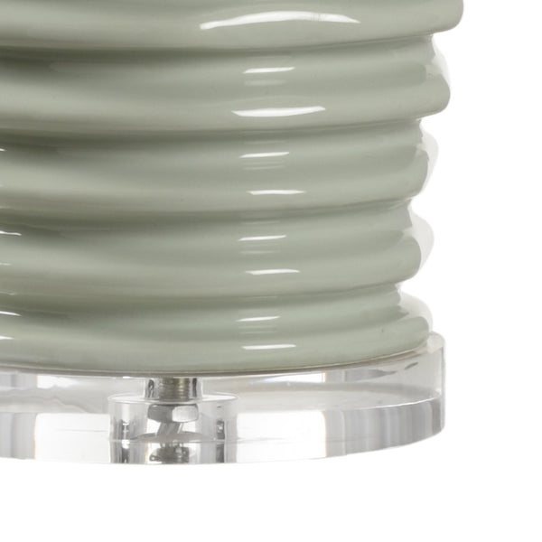 Chelsea House Colorado Mint Glazed Porcelain Lamp With Clear Acrylic Base, Polished Nickel, Italian Craftsmanship Elegance 69481