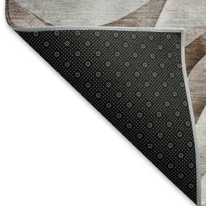 HomeRoots 9' X 12' Coffee Blue And Ivory Abstract Area Rug - Stylish, Washable, UV-Protected & Stain Resistant 694814