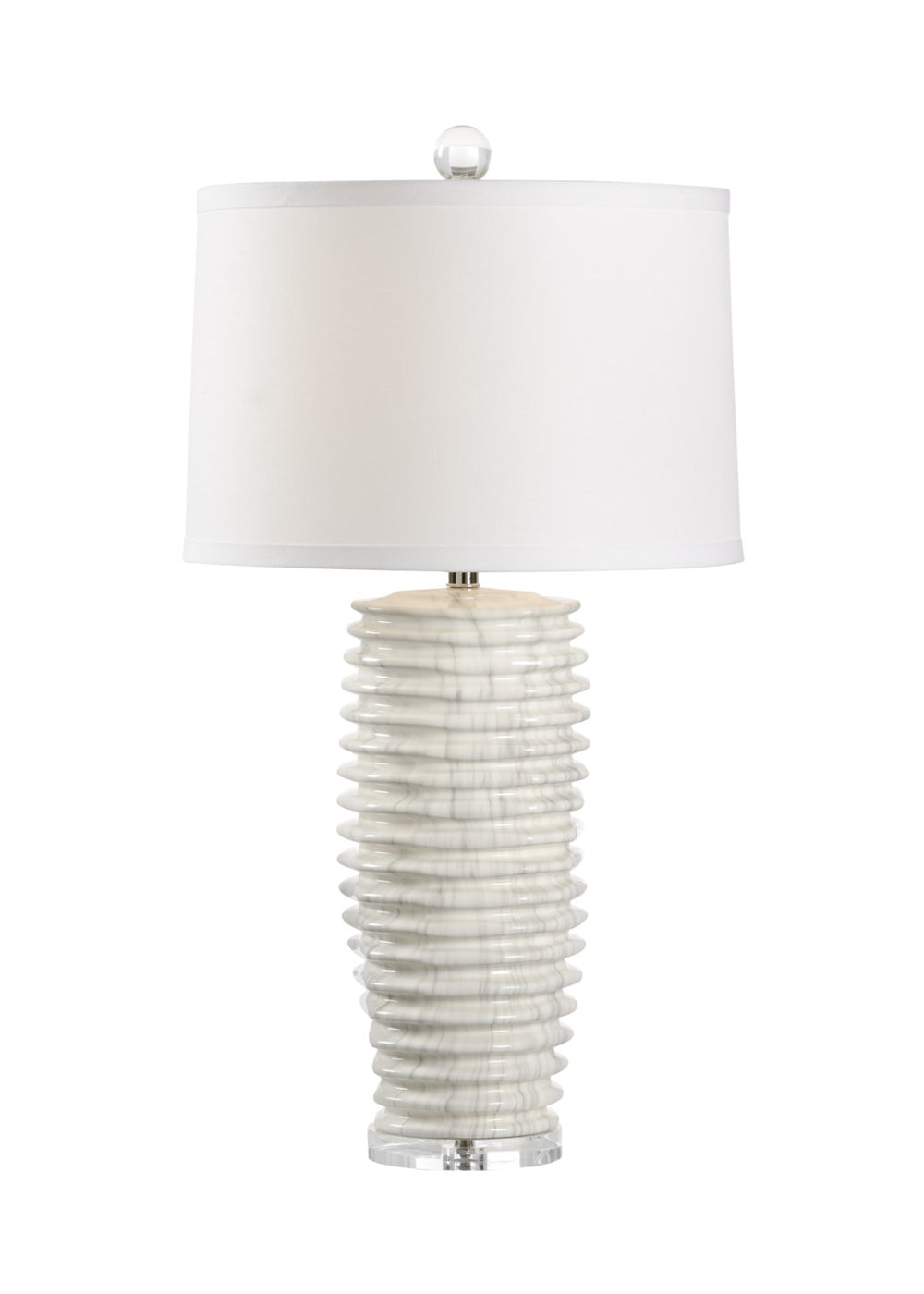 Chelsea House Colorado Marblized Table Lamp — Italian Glazed Porcelain, Clear Acrylic Base, Polished Nickel Luxe Accent 69482
