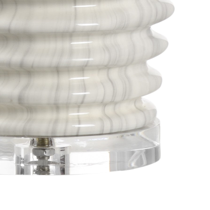 Chelsea House Colorado Marblized Table Lamp — Italian Glazed Porcelain, Clear Acrylic Base, Polished Nickel Luxe Accent 69482