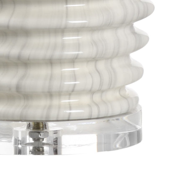 Chelsea House Colorado Marblized Table Lamp — Italian Glazed Porcelain, Clear Acrylic Base, Polished Nickel Luxe Accent 69482