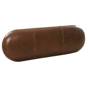 HomeRoots 48" Brown Genuine Leather Upholstered Bench with Solid Wood Legs - Stylish Entryway Seating Solution 694828