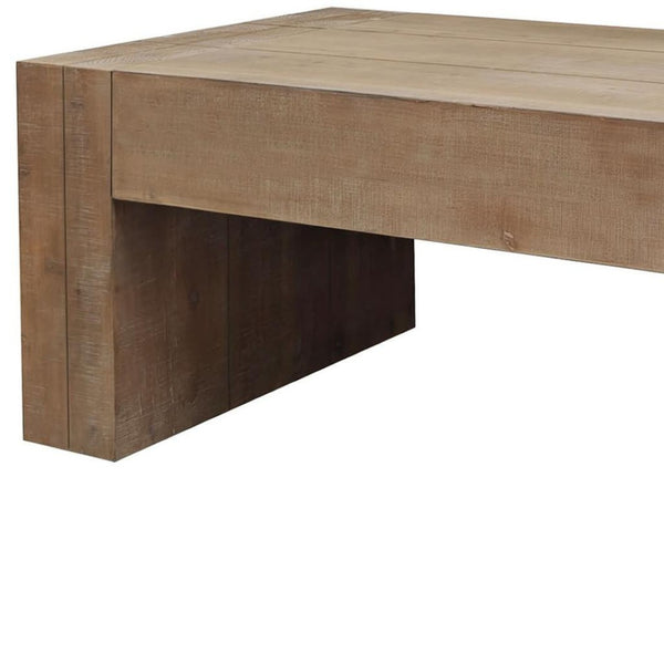 HomeRoots 49" Natural Wood Chunky Rectangular Coffee Table - Rustic Charm for Modern Living Spaces & Offices 694837