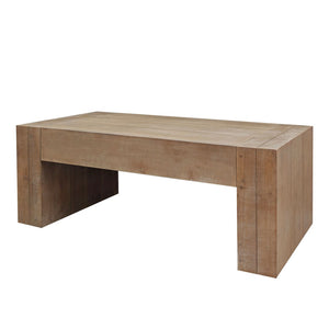 HomeRoots 49" Natural Wood Chunky Rectangular Coffee Table - Rustic Charm for Modern Living Spaces & Offices 694837