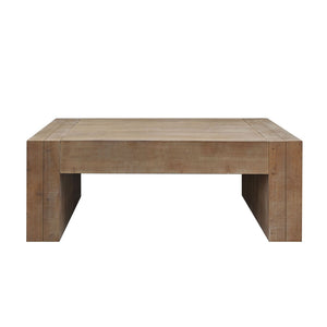 HomeRoots 49" Natural Wood Chunky Rectangular Coffee Table - Rustic Charm for Modern Living Spaces & Offices 694837