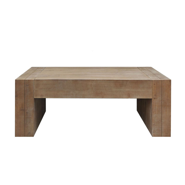 HomeRoots 49" Natural Wood Chunky Rectangular Coffee Table - Rustic Charm for Modern Living Spaces & Offices 694837