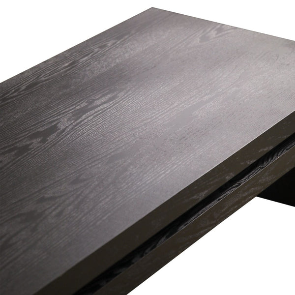 HomeRoots 48" Black Wood Floating Coffee Table - Modern Rectangular Design for Stylish Living Room Décor 694839