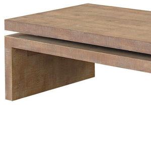 HomeRoots 48" Rustic Distressed Floating Frame Coffee Table - Chic Farmhouse Design for Modern Living Spaces 694840