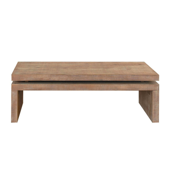 HomeRoots 48" Rustic Distressed Floating Frame Coffee Table - Chic Farmhouse Design for Modern Living Spaces 694840