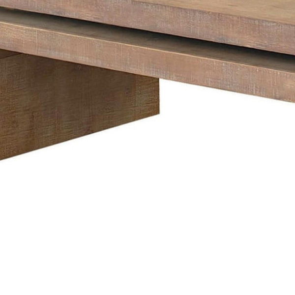 HomeRoots 48" Rustic Distressed Floating Frame Coffee Table - Chic Farmhouse Design for Modern Living Spaces 694840