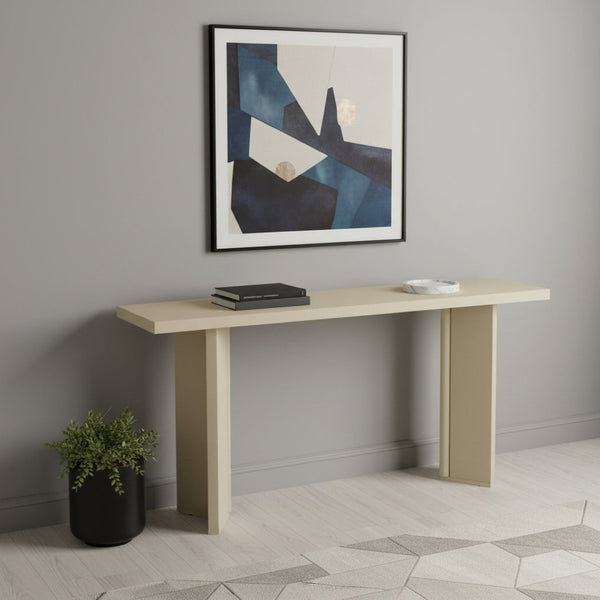 HomeRoots 63" Beige Wood Coffee Table – Stylish & Durable Centerpiece for Modern Living Rooms & Offices 694843