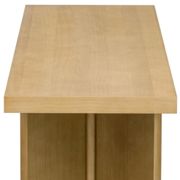 HomeRoots 63" Natural Wood Coffee Table - Elegant Centerpiece with Modern Design for Living Rooms & Offices 694844