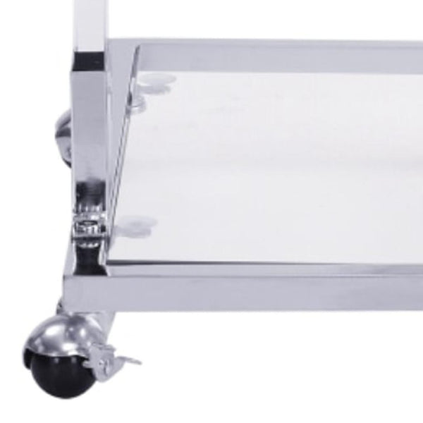 HomeRoots 26" White Glass and Acrylic Square Coffee Table - Modern, Mobile Design for Any Stylish Space 694846