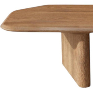 HomeRoots 47" Natural Wood Free Form Double Pedestal Coffee Table – Modern Organic Design for Versatile Spaces 694847