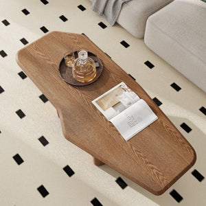 HomeRoots 47" Natural Wood Free Form Double Pedestal Coffee Table – Modern Organic Design for Versatile Spaces 694847