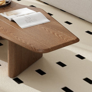 HomeRoots 47" Natural Wood Free Form Double Pedestal Coffee Table – Modern Organic Design for Versatile Spaces 694847