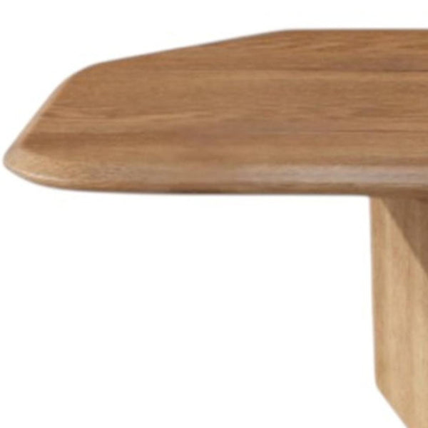 HomeRoots 47" Natural Wood Free Form Double Pedestal Coffee Table – Modern Organic Design for Versatile Spaces 694847