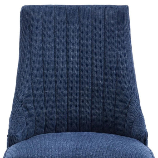 Set of Two Linen Upholstered Solid Wood Dining Side Chairs for Modern Farmhouse Kitchens