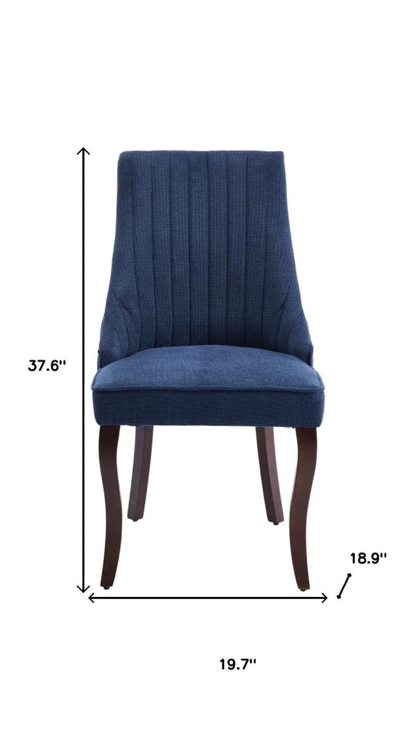 Set of Two Linen Upholstered Solid Wood Dining Side Chairs for Modern Farmhouse Kitchens