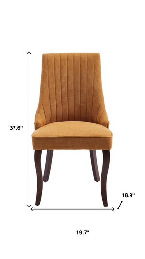 Set of Two Linen Upholstered Solid Wood Dining Side Chairs for Modern Farmhouse Kitchens