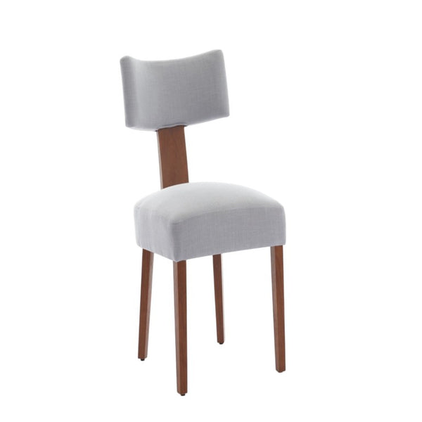 Set of Two Linen Upholstered Solid Wood Dining Side Chairs for Modern Farmhouse Kitchens