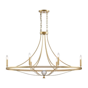 Noura 46.5'' Wide 6-Light Linear Chandelier - Champagne Gold 69486/6 Elk Lighting