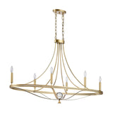 Noura 46.5'' Wide 6-Light Linear Chandelier - Champagne Gold 69486/6 Elk Lighting