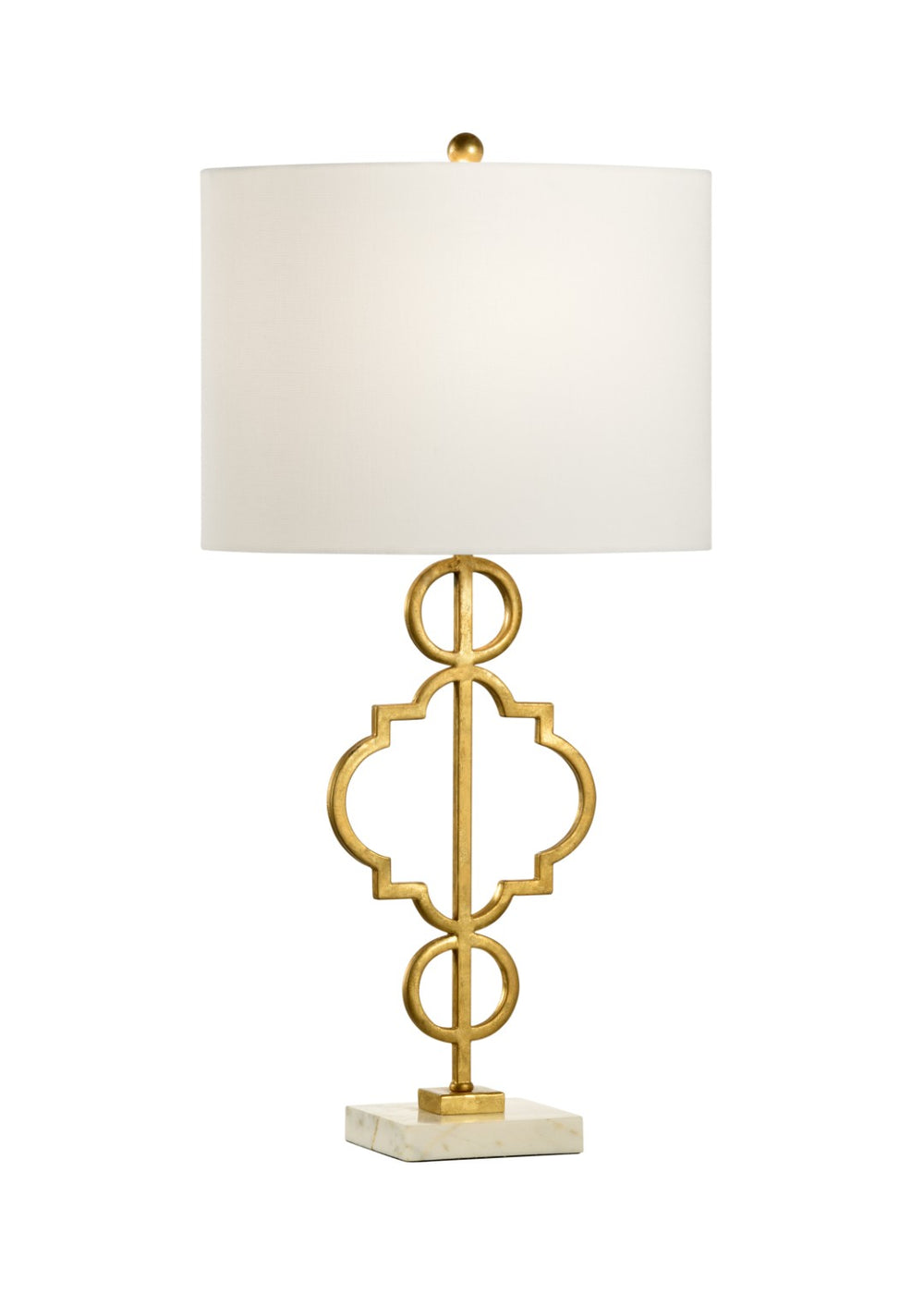 Chelsea House Artistic Lamp With Antique Gold Leaf Iron And White Marble Base — Sculptural Table Lamp For Elegant Spaces 69486