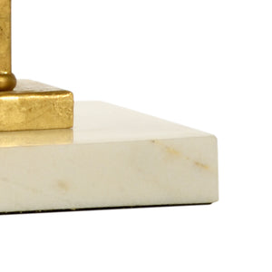 Chelsea House Artistic Lamp With Antique Gold Leaf Iron And White Marble Base — Sculptural Table Lamp For Elegant Spaces 69486