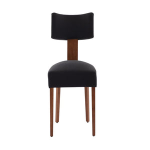 Set of Two Linen Upholstered Solid Wood Dining Side Chairs for Modern Farmhouse Kitchens