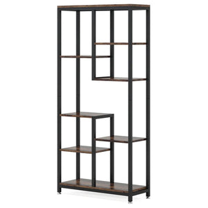English Elm Display Cabinet Wall Mounted 5 Tier Glass Door Shelving for Collectibles Matte Black T3971P449846