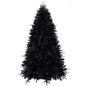 HomeRoots 5' Black Pre-Lit Full Fir Christmas Tree - Modern Elegance with Energy-Efficient LED Lights for Holiday Décor 60 694873