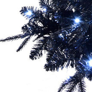 HomeRoots 5' Black Pre-Lit Full Fir Christmas Tree - Modern Elegance with Energy-Efficient LED Lights for Holiday Décor 60 694873