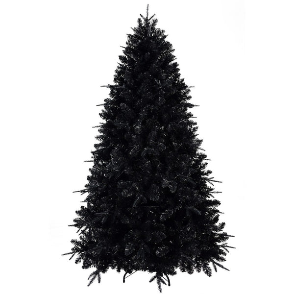 HomeRoots 5' Black Pre-Lit Full Fir Christmas Tree - Modern Elegance with Energy-Efficient LED Lights for Holiday Décor 72 694874