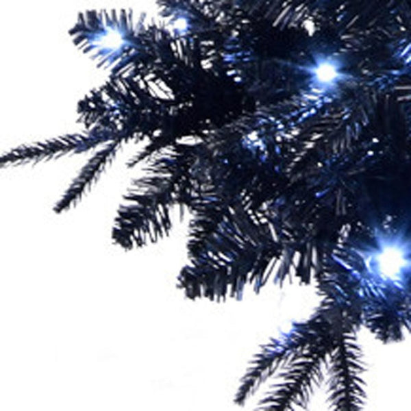 HomeRoots 5' Black Pre-Lit Full Fir Christmas Tree - Modern Elegance with Energy-Efficient LED Lights for Holiday Décor 72 694874