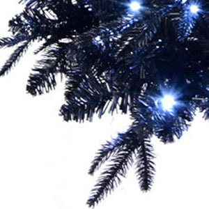 HomeRoots 5' Black Pre-Lit Full Fir Christmas Tree - Modern Elegance with Energy-Efficient LED Lights for Holiday Décor 84 694875