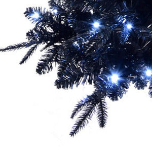 HomeRoots 5' Black Pre-Lit Full Fir Christmas Tree - Modern Elegance with Energy-Efficient LED Lights for Holiday Décor 84 694875