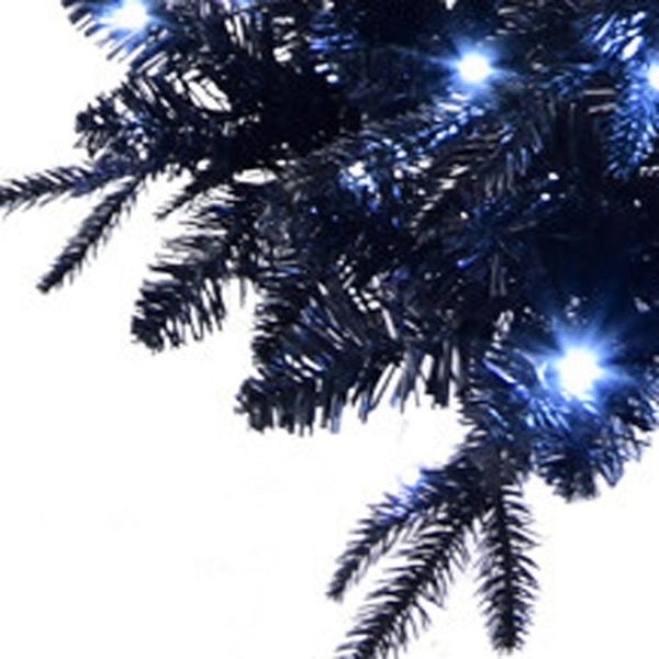 HomeRoots 5' Black Pre-Lit Full Fir Christmas Tree - Modern Elegance with Energy-Efficient LED Lights for Holiday Décor 90 694876