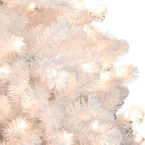 HomeRoots 9' White Pre-Lit Pine Christmas Tree - Stunning Holiday Centerpiece with 650 Warm Lights & Full Branch Tips 108 694889