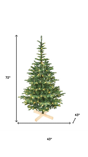 HomeRoots 6' Pre Lit Sparse Fir Christmas Tree - Modern Design with 300 Warm White LEDs for Effortless Holiday Charm 72 694891