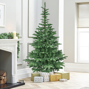 HomeRoots 6' Pre Lit Sparse Fir Christmas Tree - Modern Design with 300 Warm White LEDs for Effortless Holiday Charm 84 694892