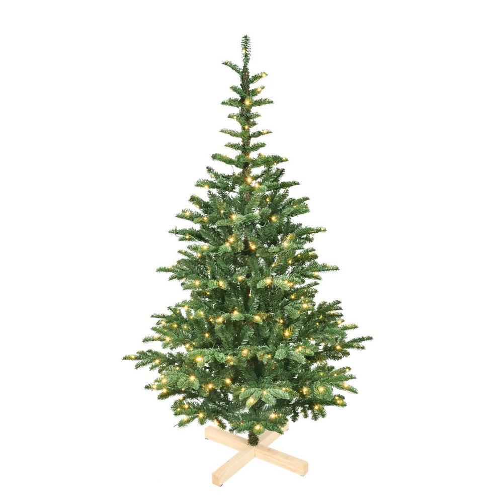 HomeRoots 6' Pre Lit Sparse Fir Christmas Tree - Modern Design with 300 Warm White LEDs for Effortless Holiday Charm 84 694892