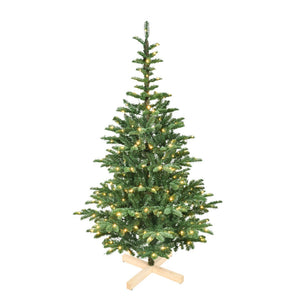 HomeRoots 6' Pre Lit Sparse Fir Christmas Tree - Modern Design with 300 Warm White LEDs for Effortless Holiday Charm 84 694892